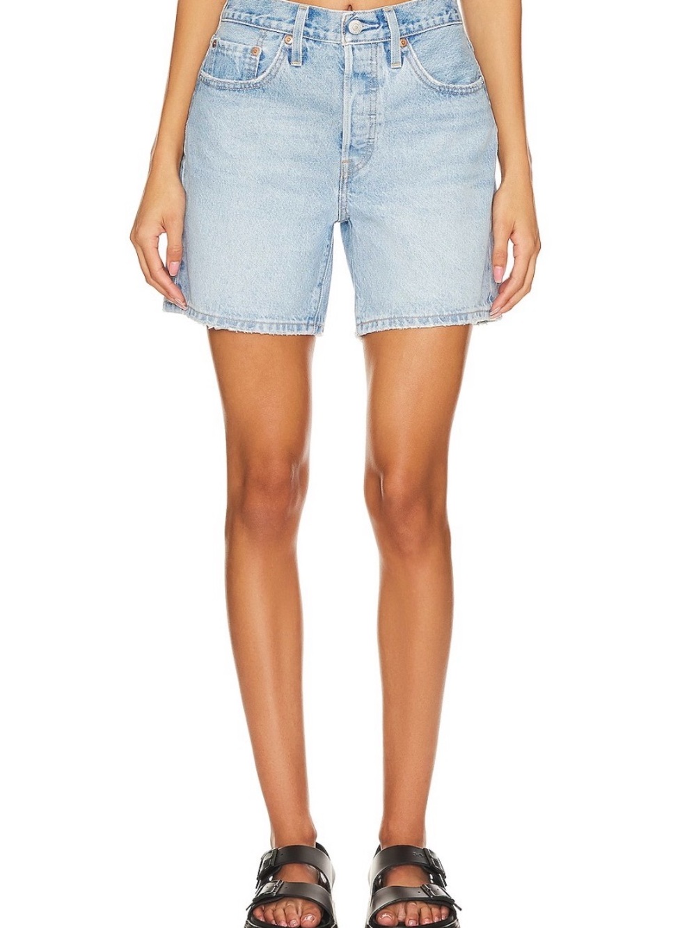 Levi's Light Blue High-Rise Denim Shorts